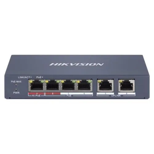 Hikvision DS 3E1106HP EI 4 Port Fast Smart PoE Switch Dealers in Hyderabad, Telangana, Ameerpet